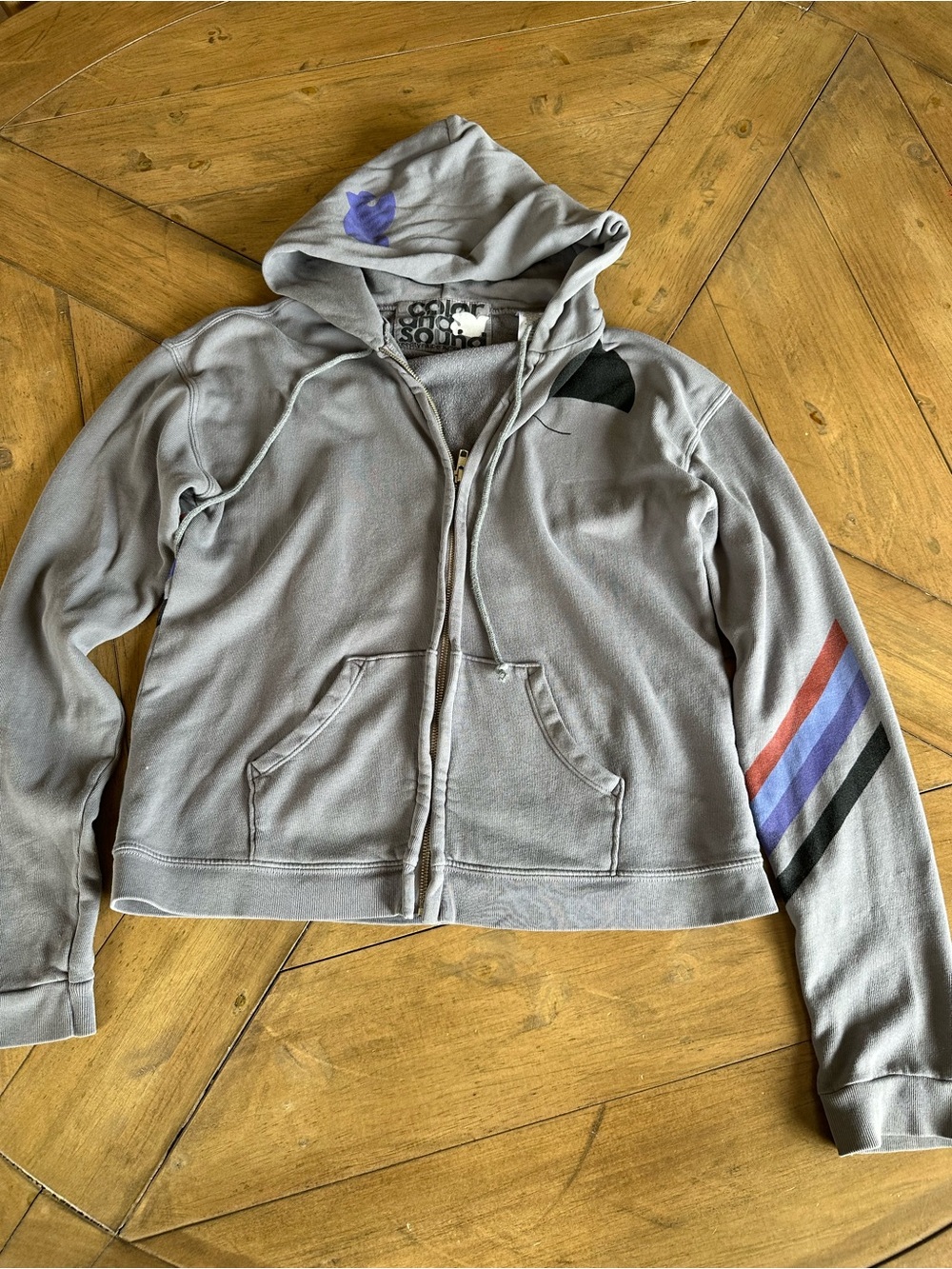 Freecity Zip Up Hoodie Grey Graphic In Super Symphonic Color Unisex S Streetwear - Picture 2 of 7
